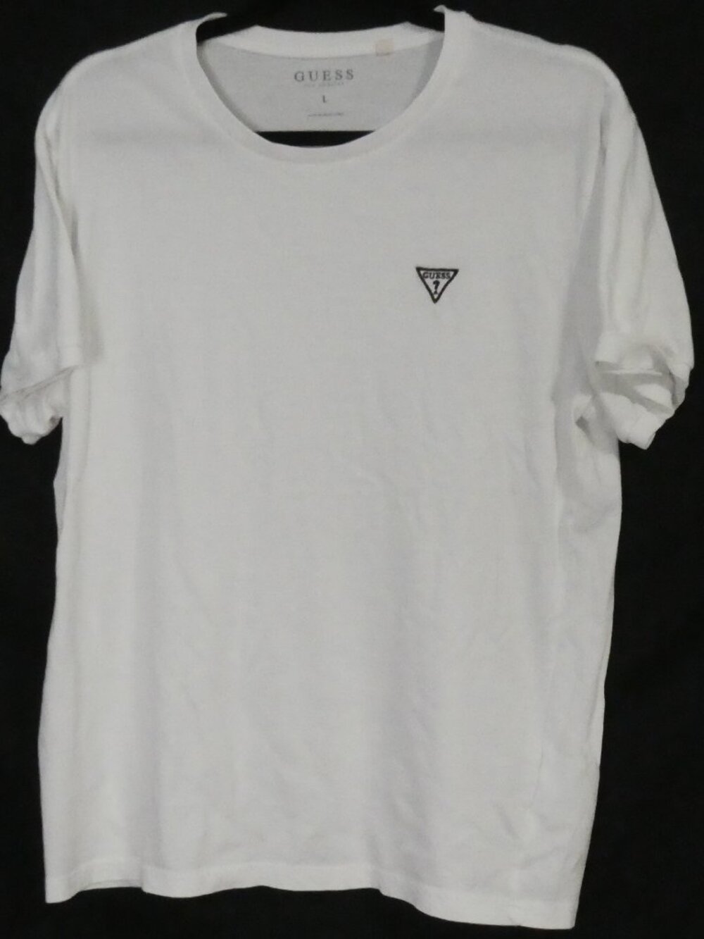 GUESS Los Angeles Classic Mini Triangle Logo Tee White - Size Large